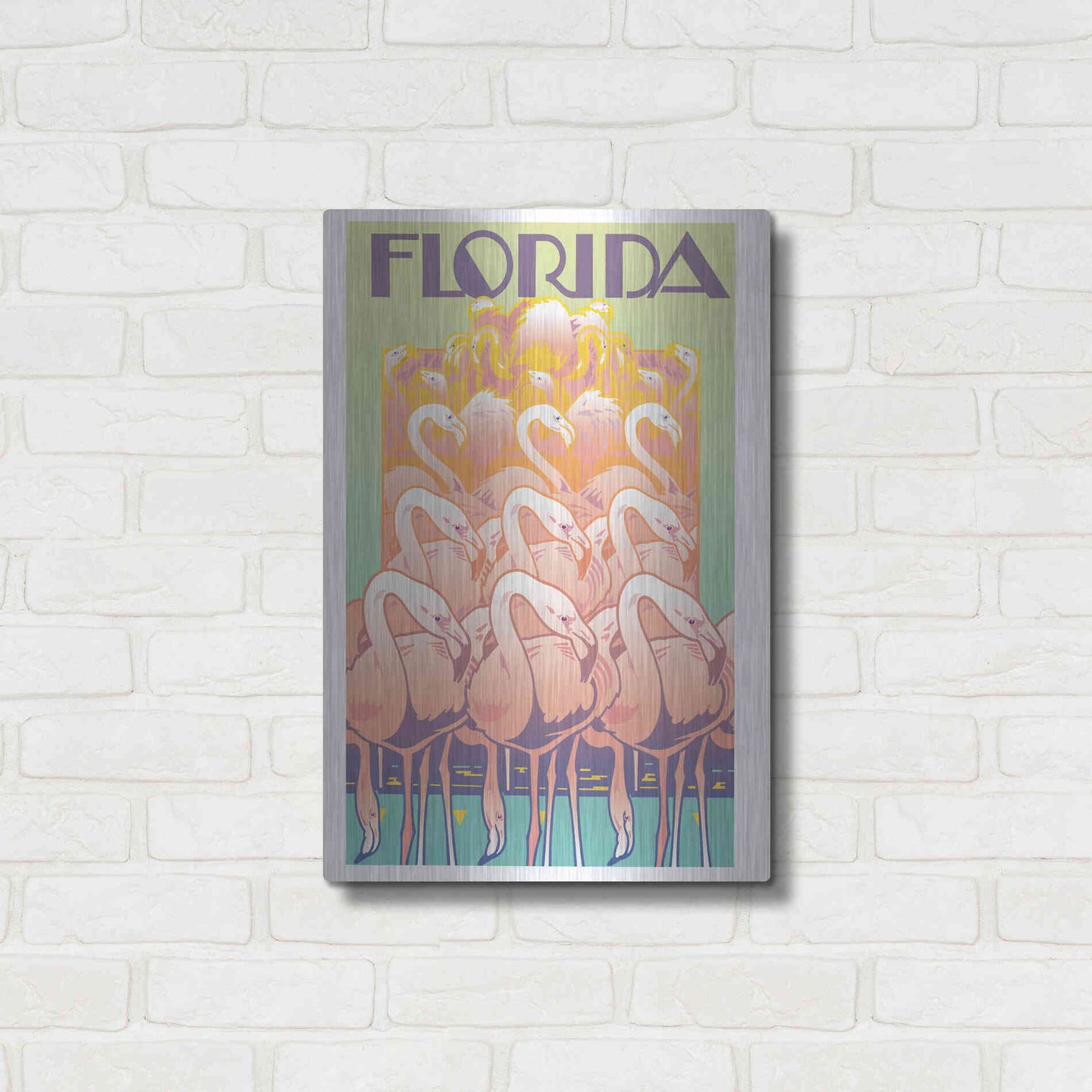 Luxe Metal Art 'Florida' by David Chestnutt, Metal Wall Art,16x24