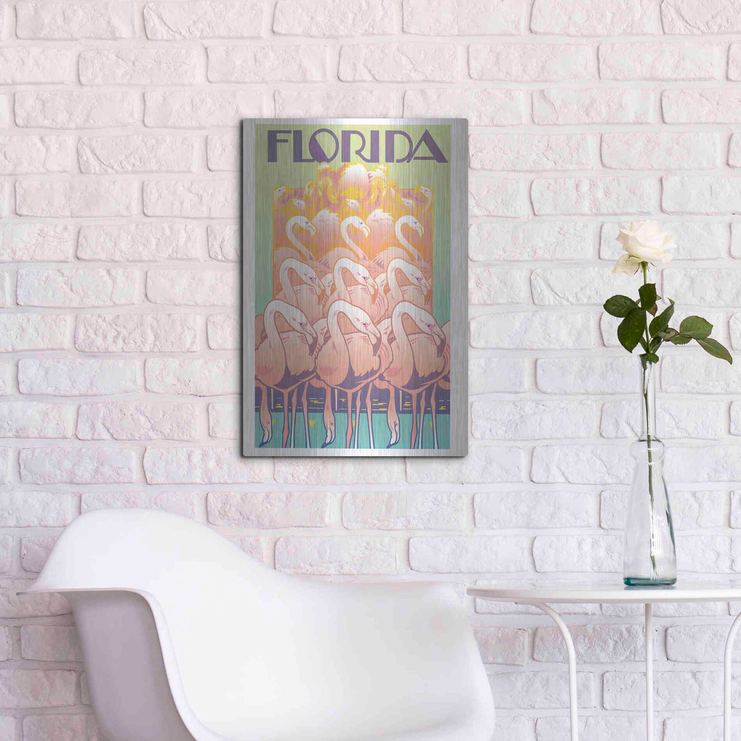 Luxe Metal Art 'Florida' by David Chestnutt, Metal Wall Art,16x24