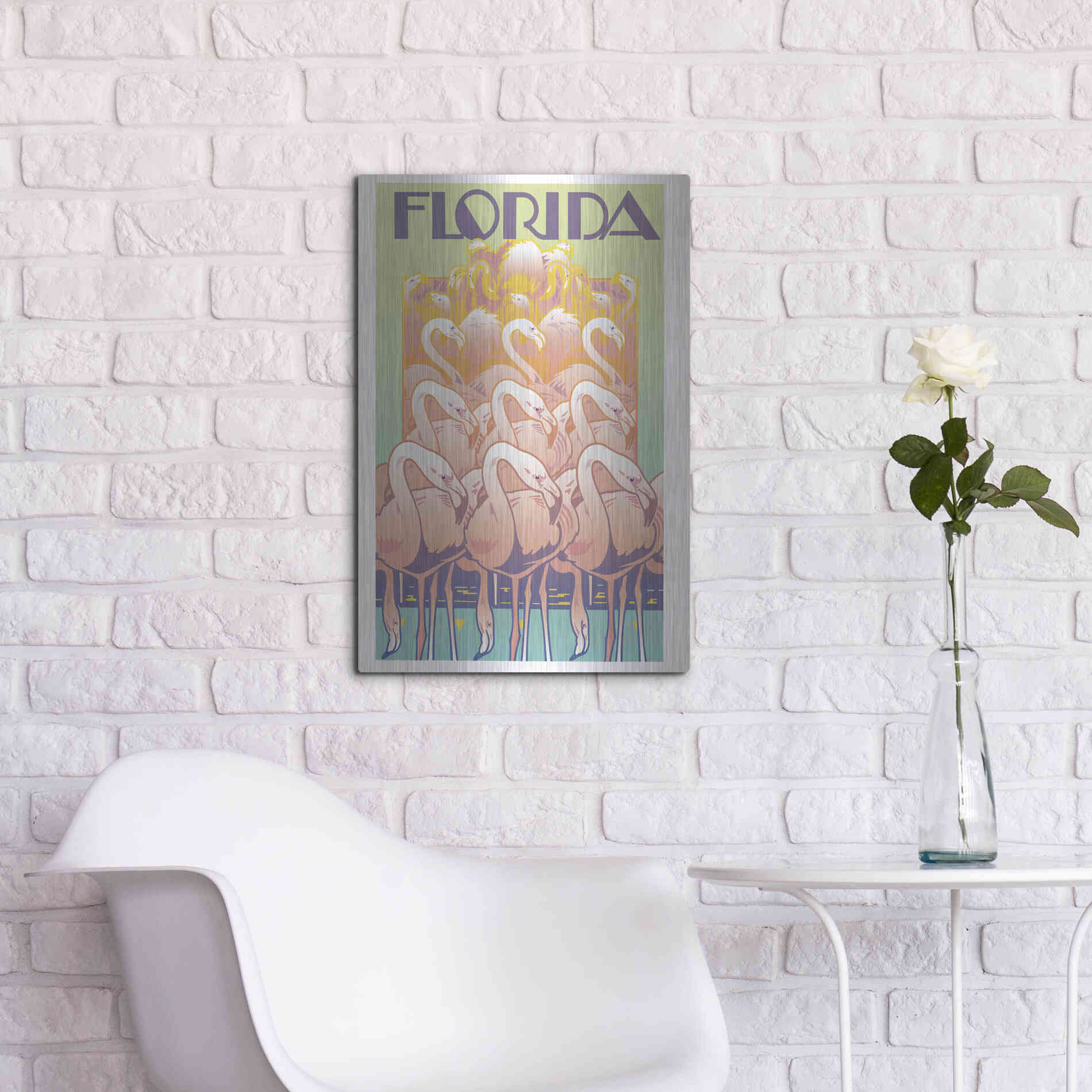 Luxe Metal Art 'Florida' by David Chestnutt, Metal Wall Art,16x24