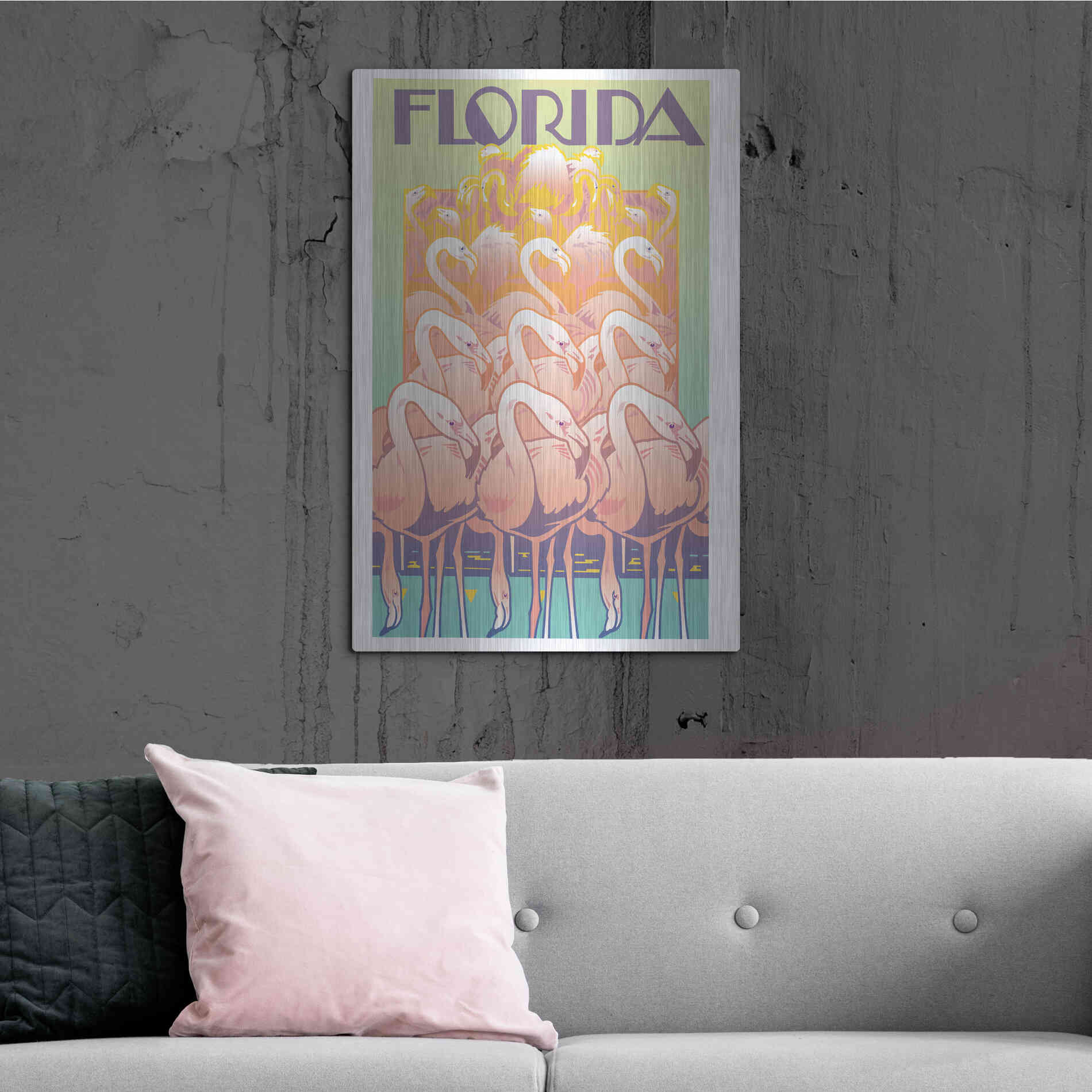 Luxe Metal Art 'Florida' by David Chestnutt, Metal Wall Art,24x36