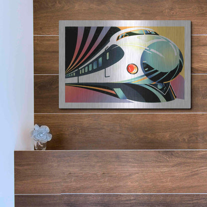 Luxe Metal Art 'Japanese High Speed Train' by David Chestnutt, Metal Wall Art,16x12