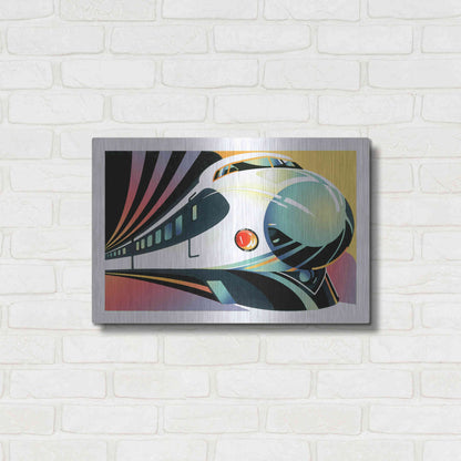 Luxe Metal Art 'Japanese High Speed Train' by David Chestnutt, Metal Wall Art,24x16