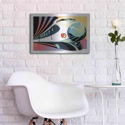 Luxe Metal Art 'Japanese High Speed Train' by David Chestnutt, Metal Wall Art,24x16