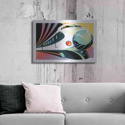 Luxe Metal Art 'Japanese High Speed Train' by David Chestnutt, Metal Wall Art,36x24