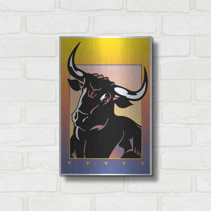 Luxe Metal Art 'Minotaur' by David Chestnutt, Metal Wall Art,12x16