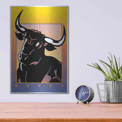 Luxe Metal Art 'Minotaur' by David Chestnutt, Metal Wall Art,12x16