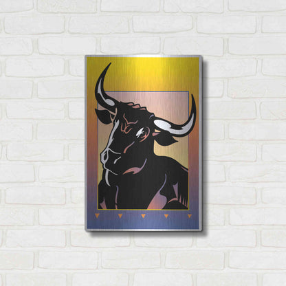 Luxe Metal Art 'Minotaur' by David Chestnutt, Metal Wall Art,16x24