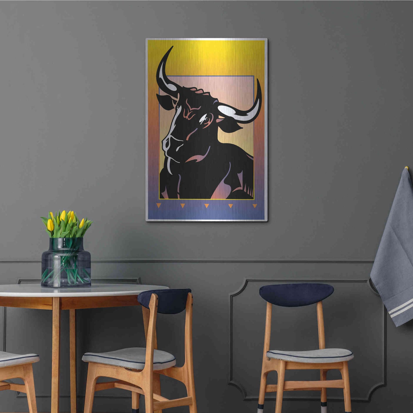 Luxe Metal Art 'Minotaur' by David Chestnutt, Metal Wall Art,24x36