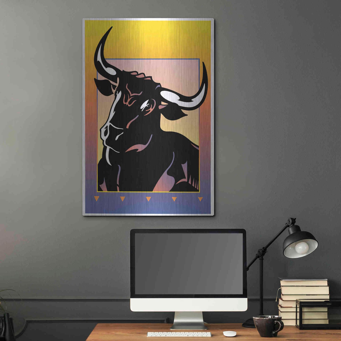 Luxe Metal Art 'Minotaur' by David Chestnutt, Metal Wall Art,24x36