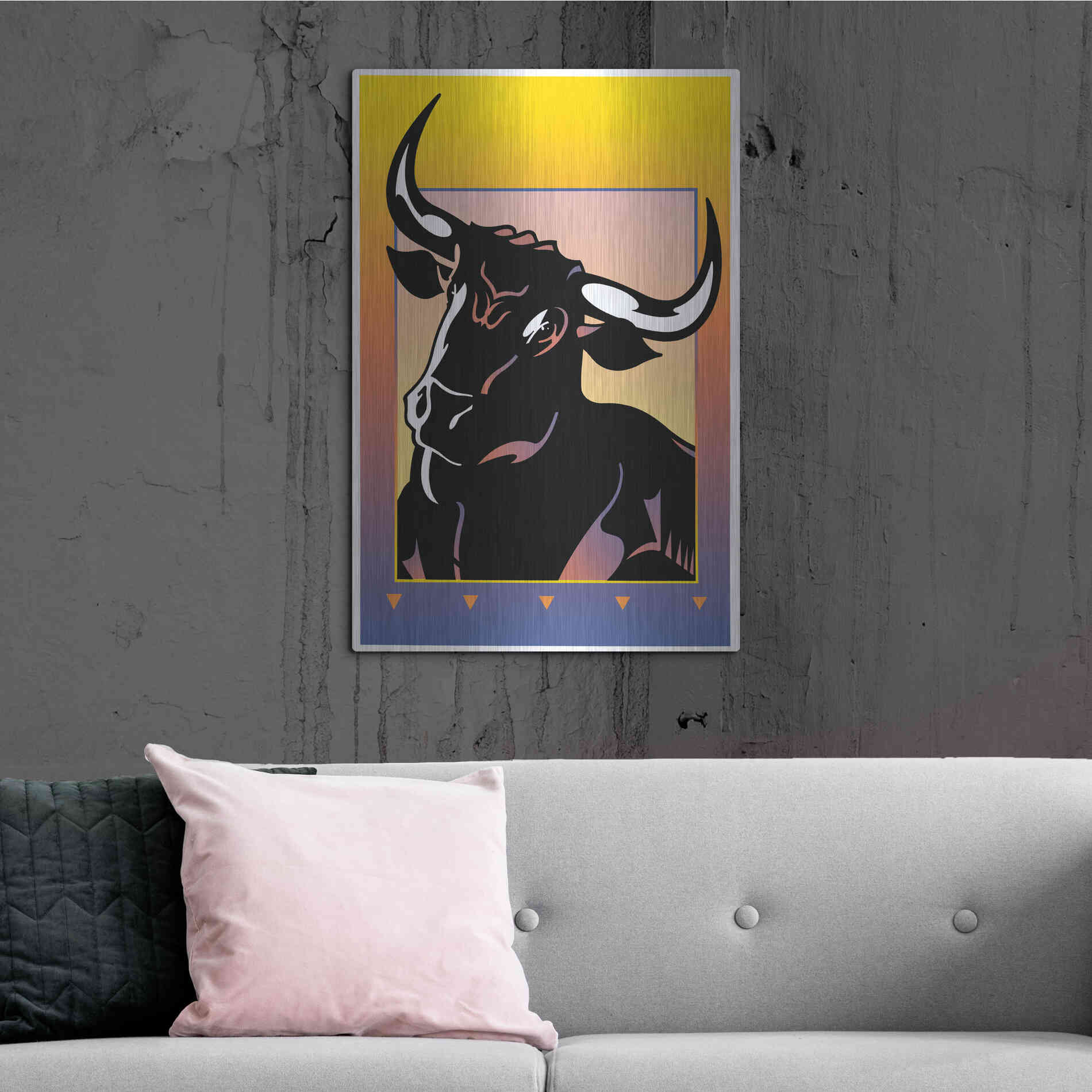 Luxe Metal Art 'Minotaur' by David Chestnutt, Metal Wall Art,24x36