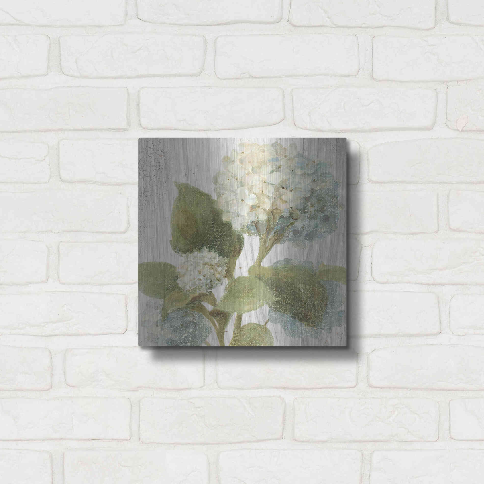 Luxe Metal Art 'Scented Cottage Florals IV Crop' by Danhui Nai, Metal Wall Art,12x12