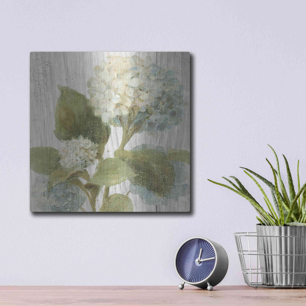 Luxe Metal Art 'Scented Cottage Florals IV Crop' by Danhui Nai, Metal Wall Art,12x12