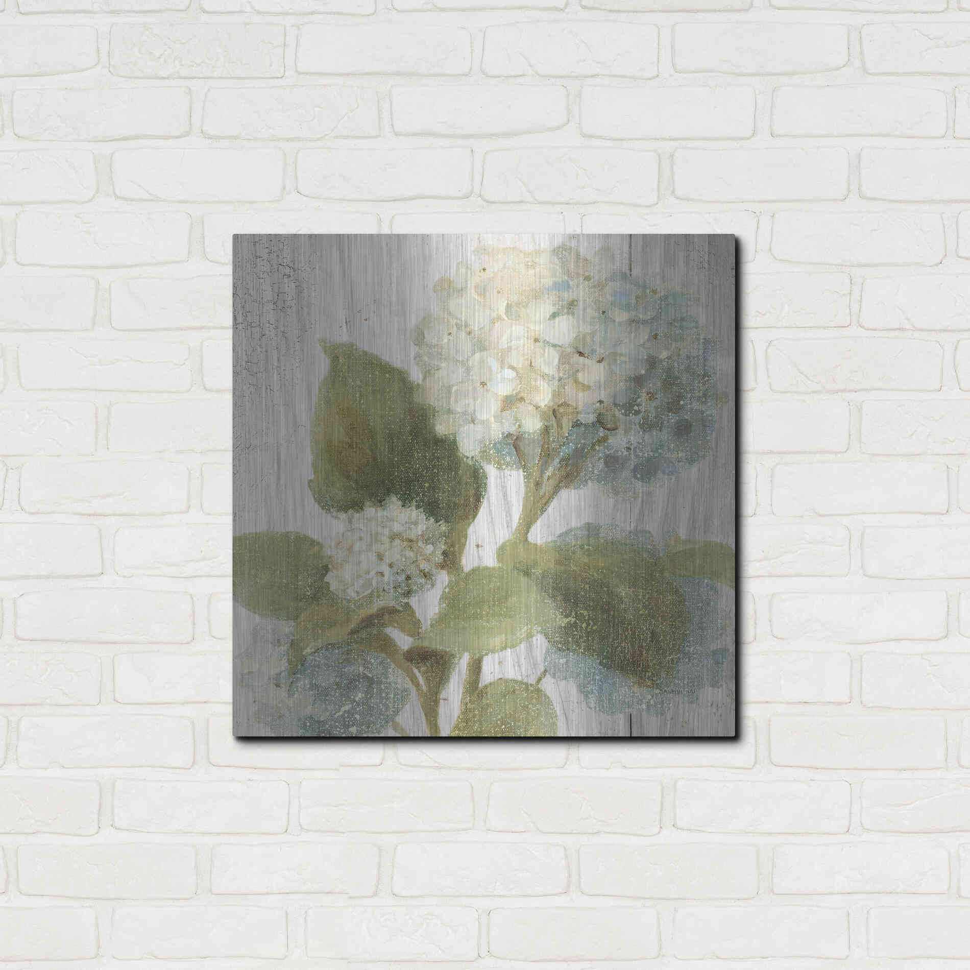 Luxe Metal Art 'Scented Cottage Florals IV Crop' by Danhui Nai, Metal Wall Art,24x24