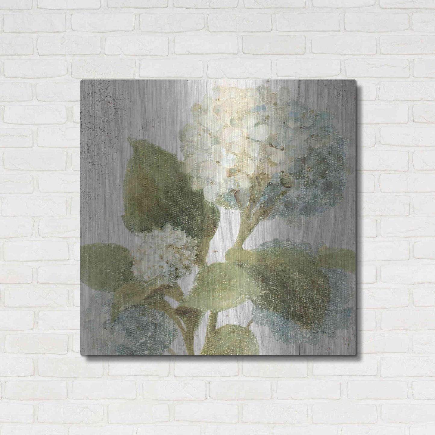 Luxe Metal Art 'Scented Cottage Florals IV Crop' by Danhui Nai, Metal Wall Art,36x36