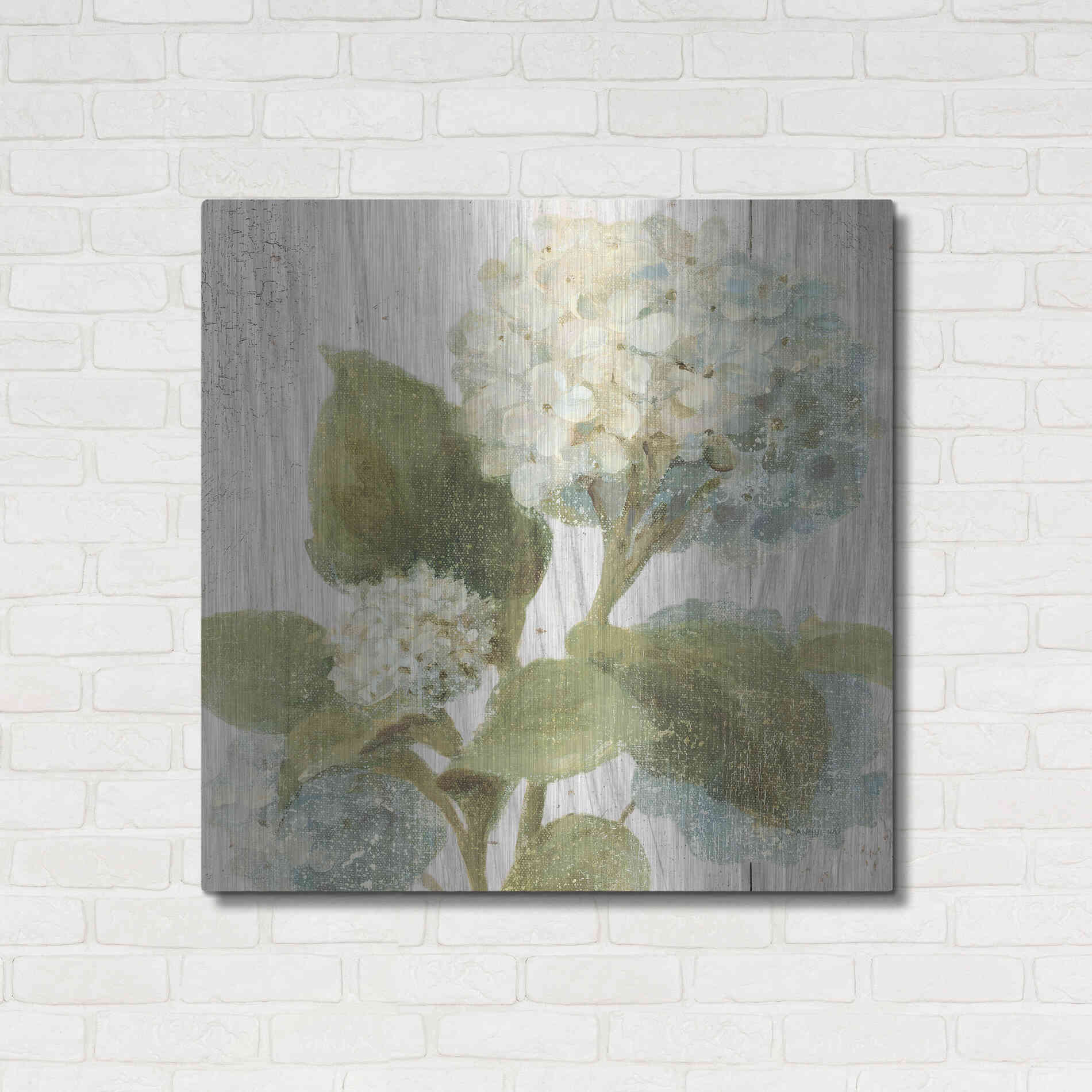 Luxe Metal Art 'Scented Cottage Florals IV Crop' by Danhui Nai, Metal Wall Art,36x36