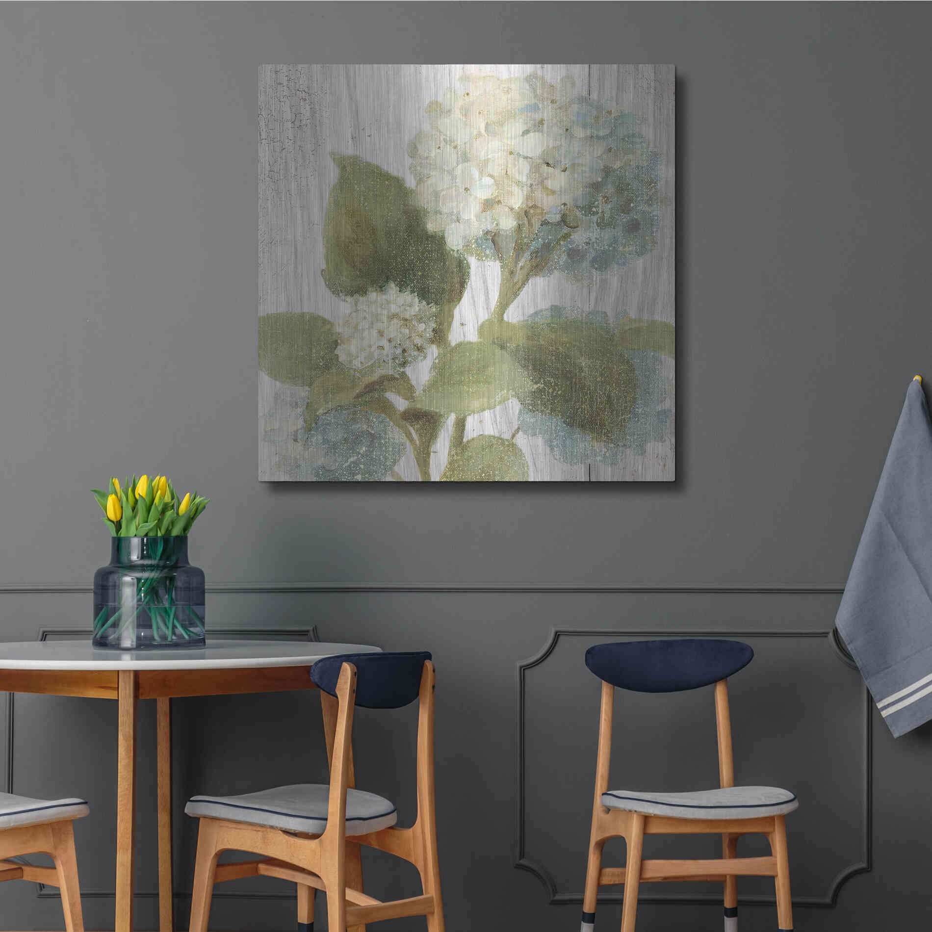 Luxe Metal Art 'Scented Cottage Florals IV Crop' by Danhui Nai, Metal Wall Art,36x36