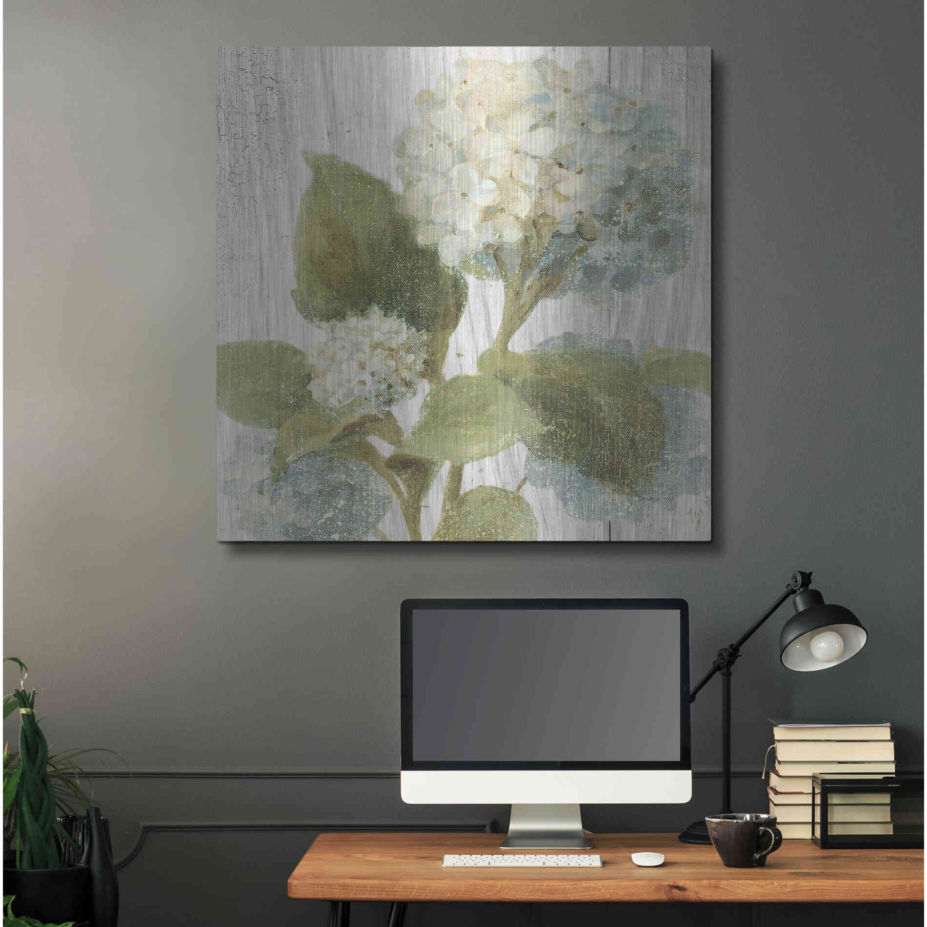 Luxe Metal Art 'Scented Cottage Florals IV Crop' by Danhui Nai, Metal Wall Art,36x36