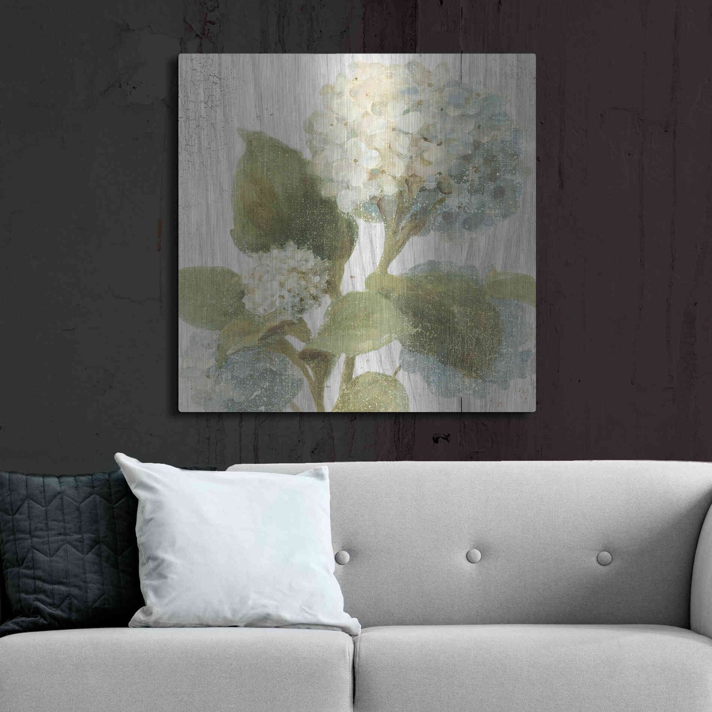 Luxe Metal Art 'Scented Cottage Florals IV Crop' by Danhui Nai, Metal Wall Art,36x36