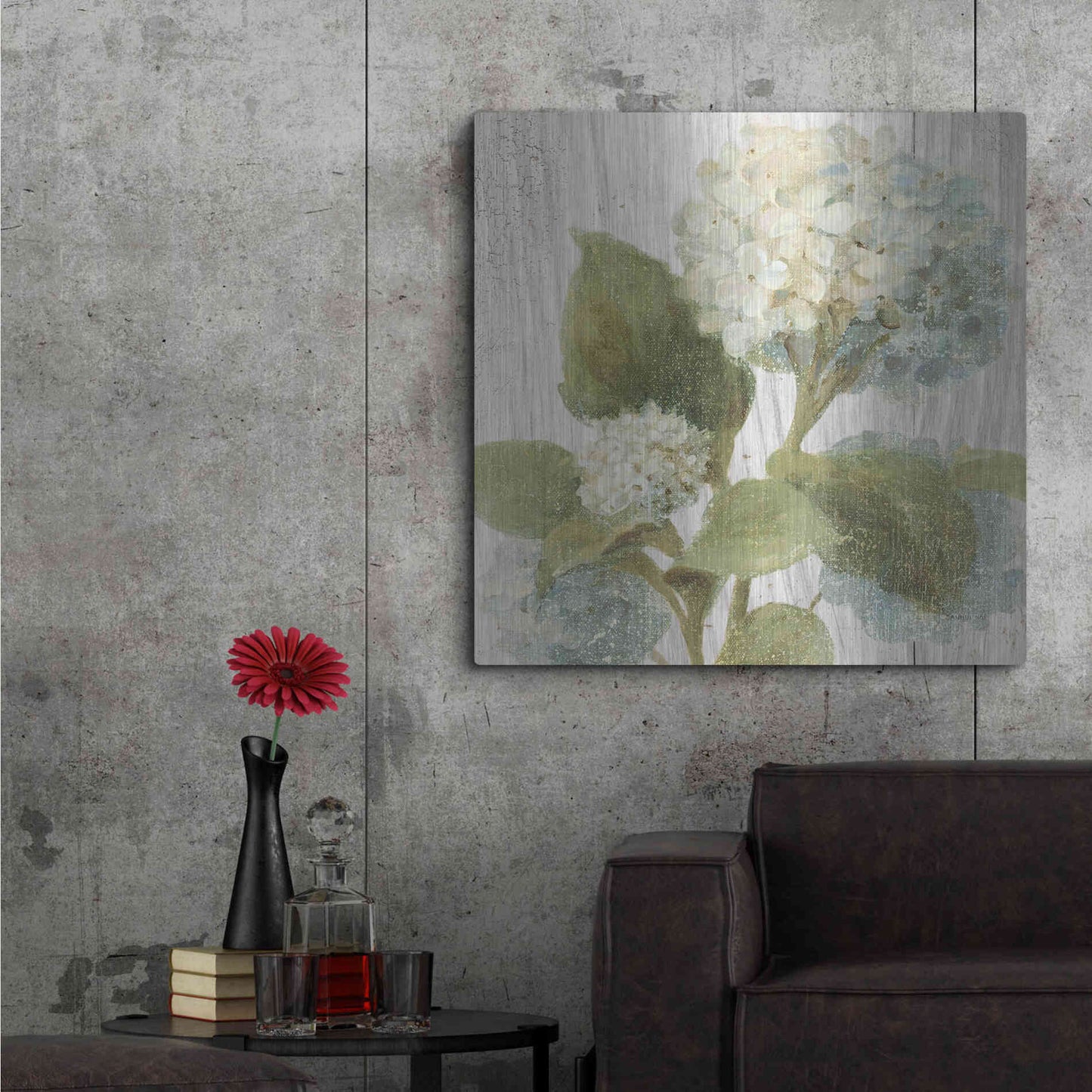 Luxe Metal Art 'Scented Cottage Florals IV Crop' by Danhui Nai, Metal Wall Art,36x36