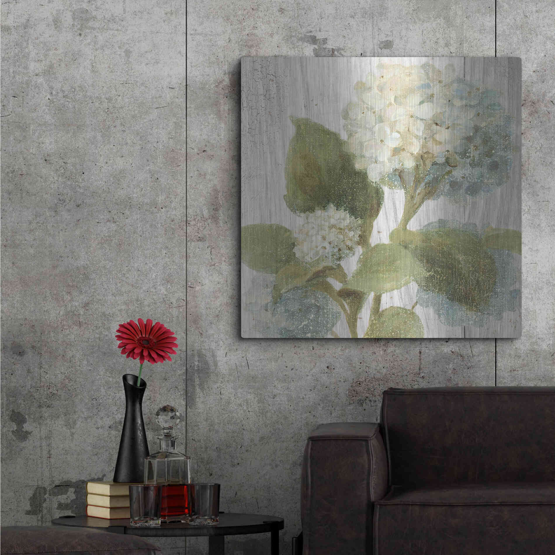 Luxe Metal Art 'Scented Cottage Florals IV Crop' by Danhui Nai, Metal Wall Art,36x36