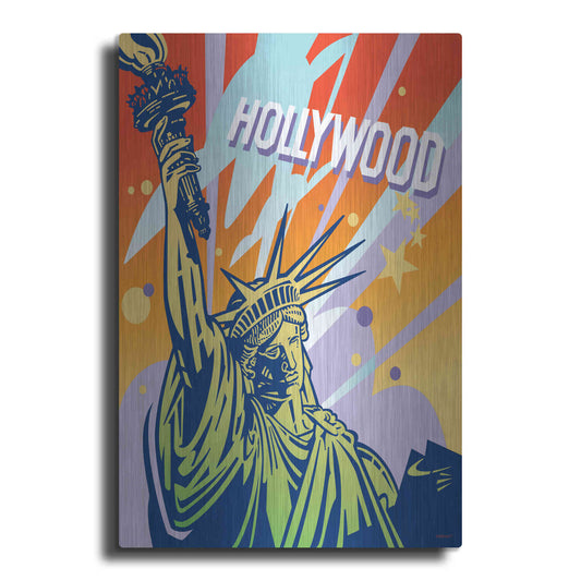 Luxe Metal Art 'New York LA' by David Chestnutt, Metal Wall Art