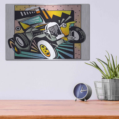 Luxe Metal Art 'Old Auto' by David Chestnutt, Metal Wall Art,16x12