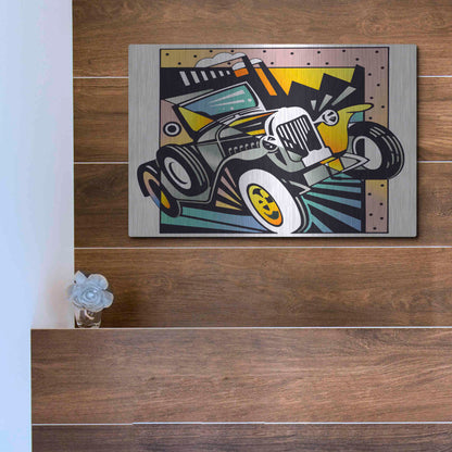 Luxe Metal Art 'Old Auto' by David Chestnutt, Metal Wall Art,16x12