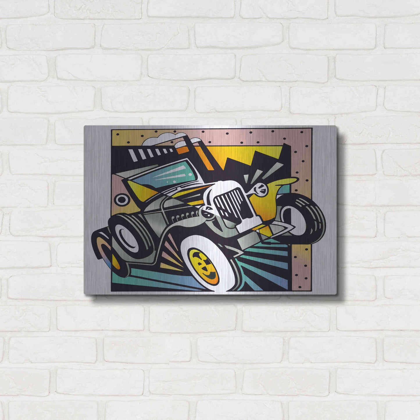 Luxe Metal Art 'Old Auto' by David Chestnutt, Metal Wall Art,24x16