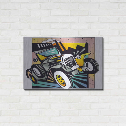 Luxe Metal Art 'Old Auto' by David Chestnutt, Metal Wall Art,36x24