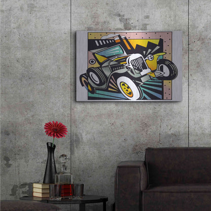 Luxe Metal Art 'Old Auto' by David Chestnutt, Metal Wall Art,36x24