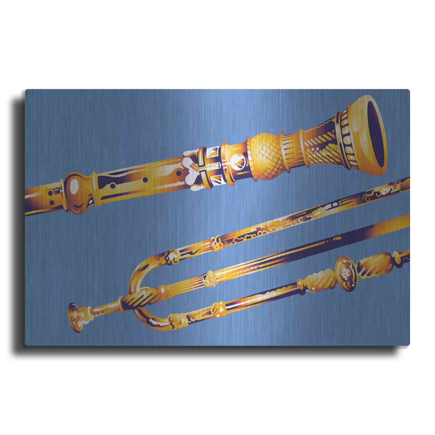 Luxe Metal Art 'Old Instruments' by David Chestnutt, Metal Wall Art