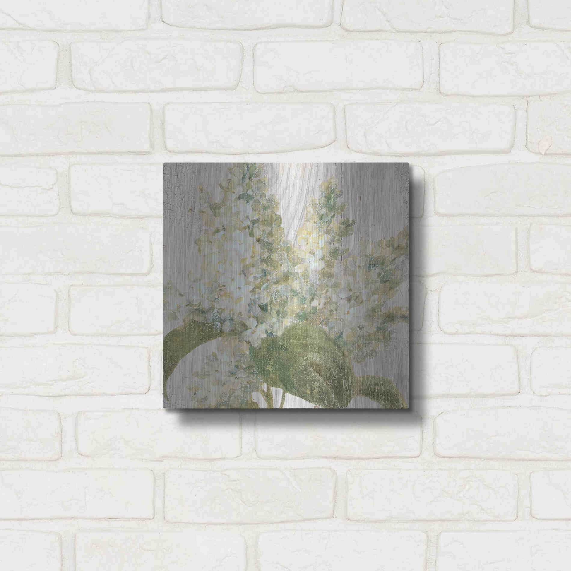 Luxe Metal Art 'Scented Cottage Florals II Crop' by Danhui Nai, Metal Wall Art,12x12