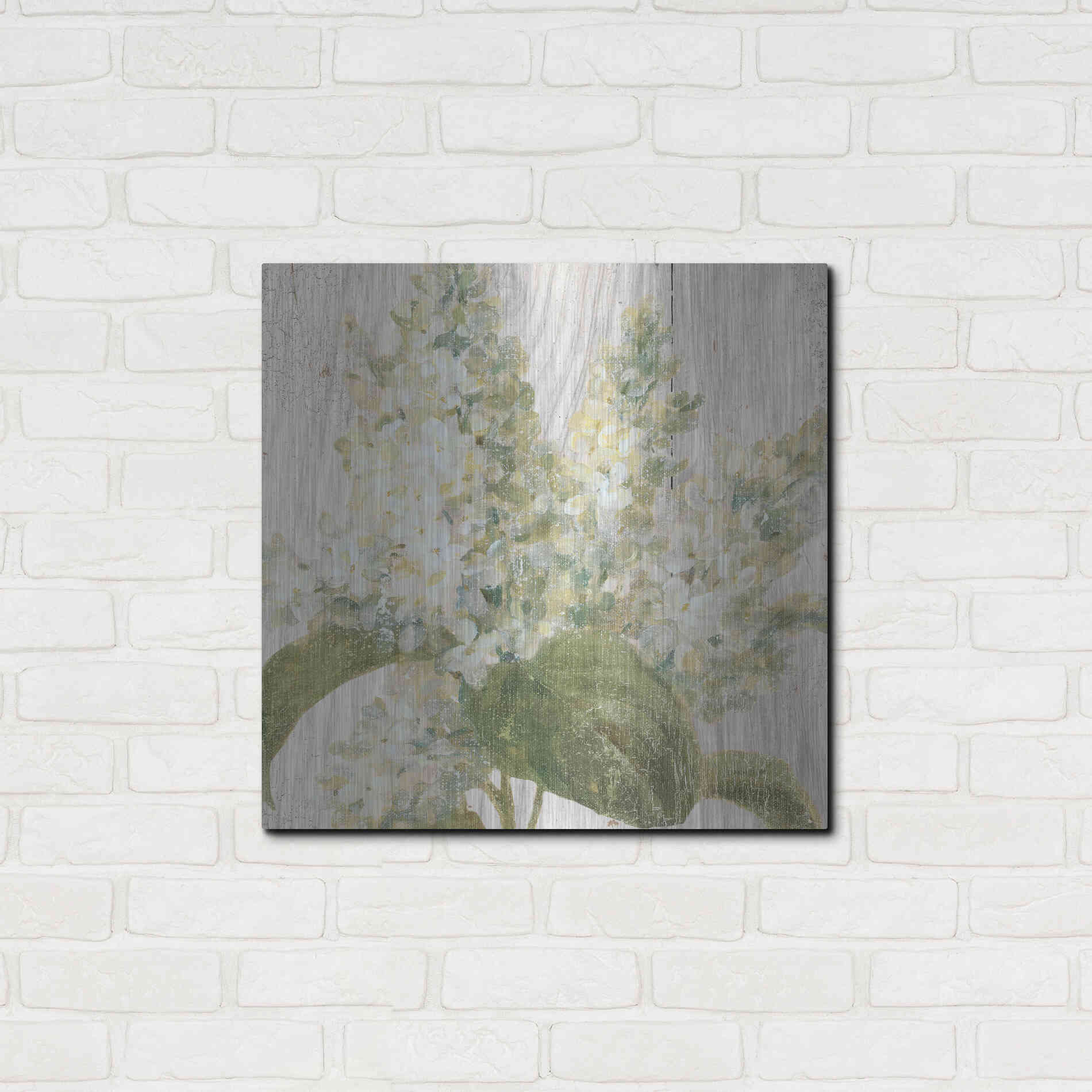 Luxe Metal Art 'Scented Cottage Florals II Crop' by Danhui Nai, Metal Wall Art,24x24