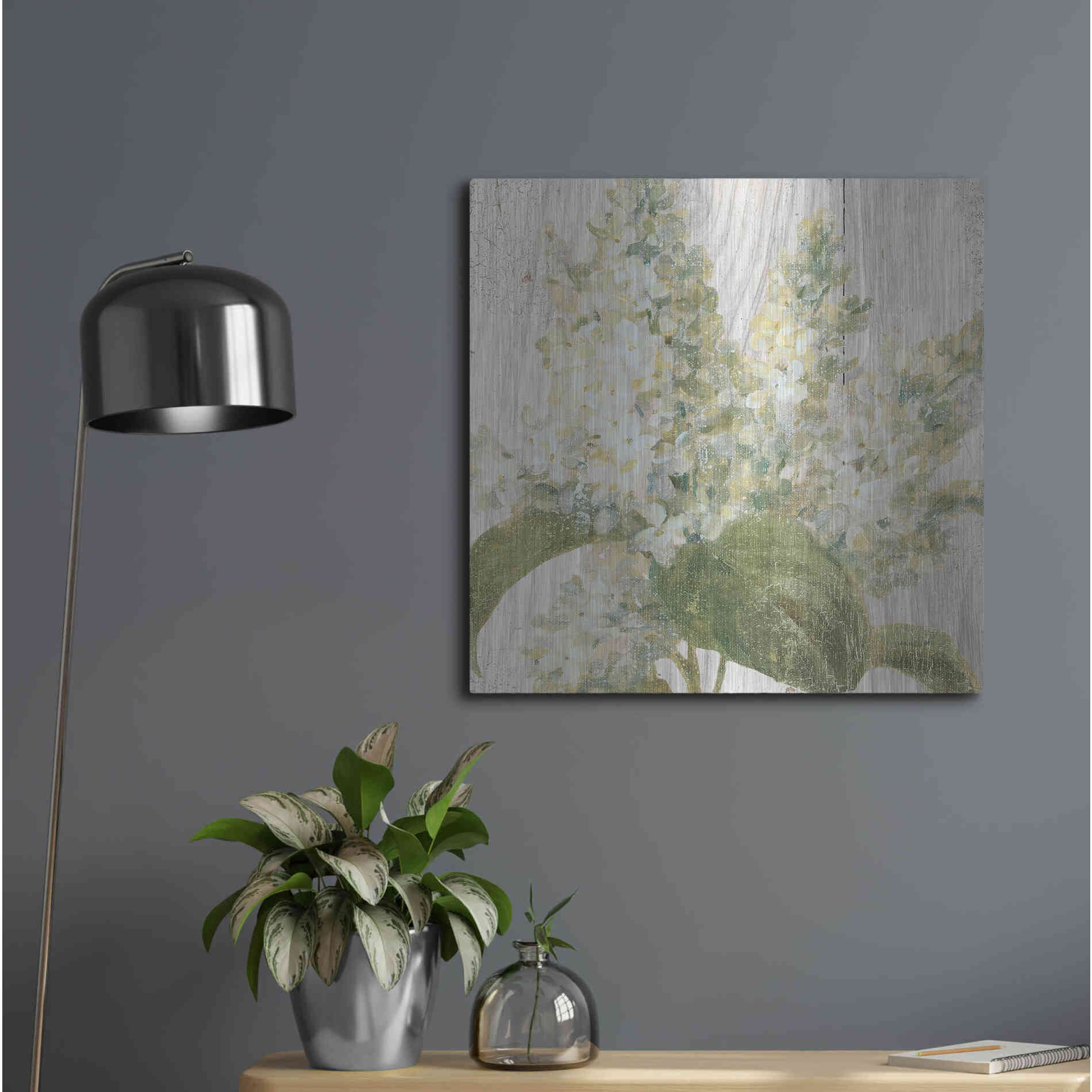Luxe Metal Art 'Scented Cottage Florals II Crop' by Danhui Nai, Metal Wall Art,24x24