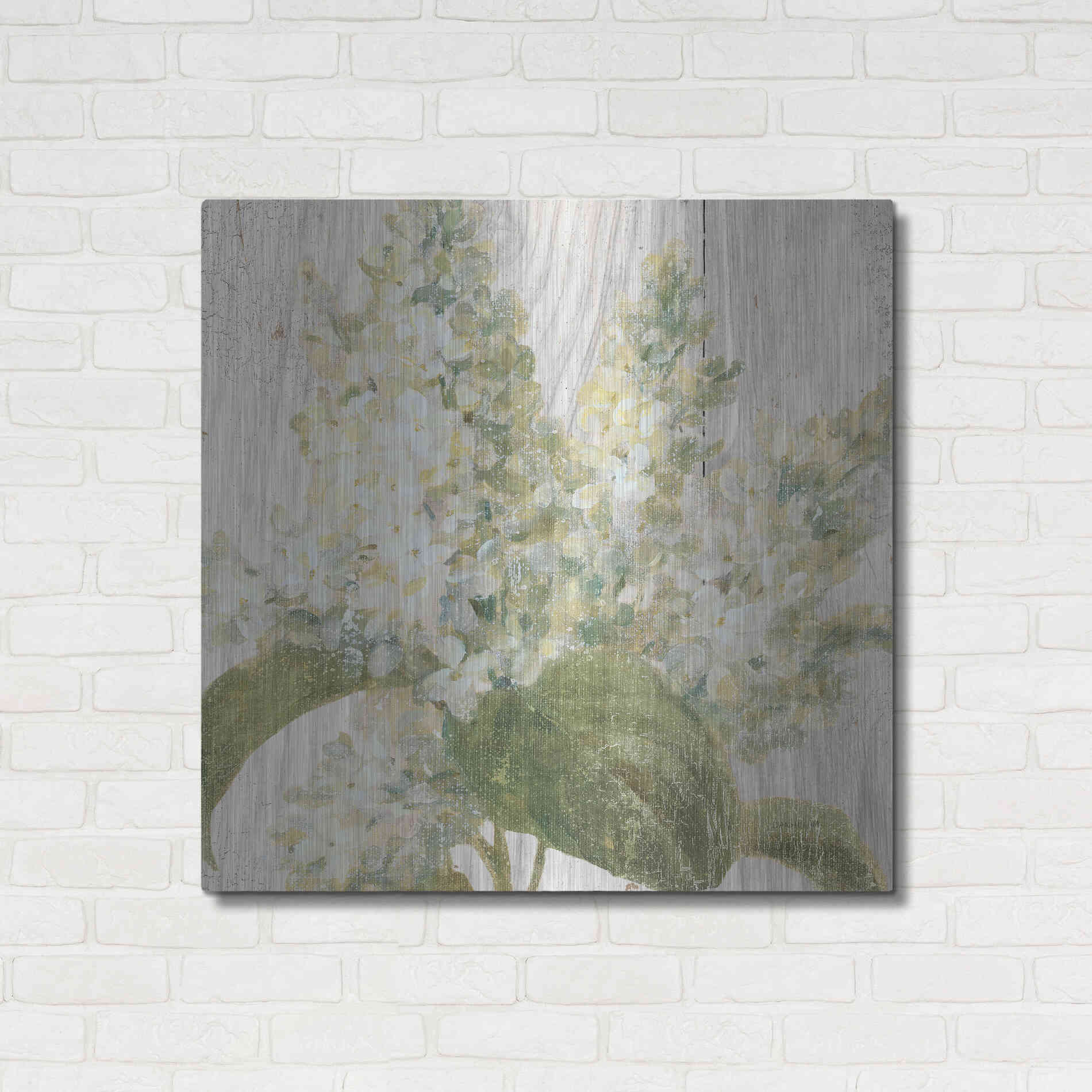 Luxe Metal Art 'Scented Cottage Florals II Crop' by Danhui Nai, Metal Wall Art,36x36