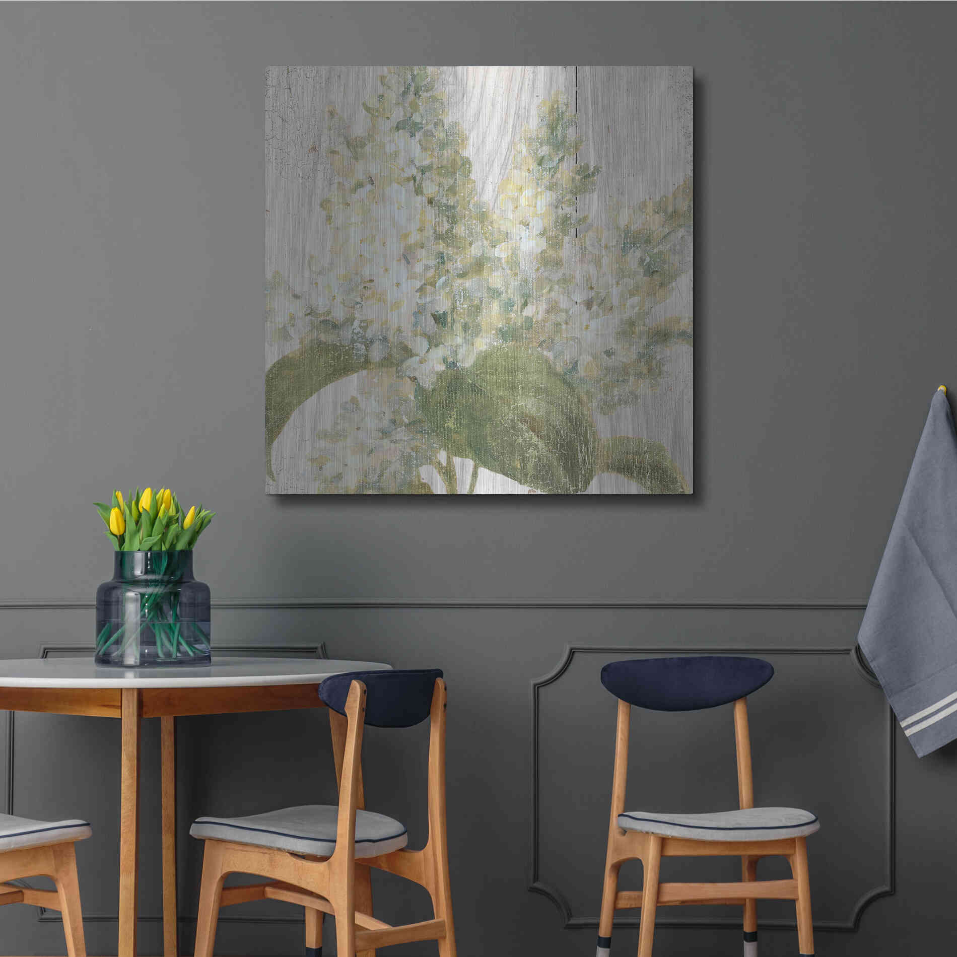 Luxe Metal Art 'Scented Cottage Florals II Crop' by Danhui Nai, Metal Wall Art,36x36