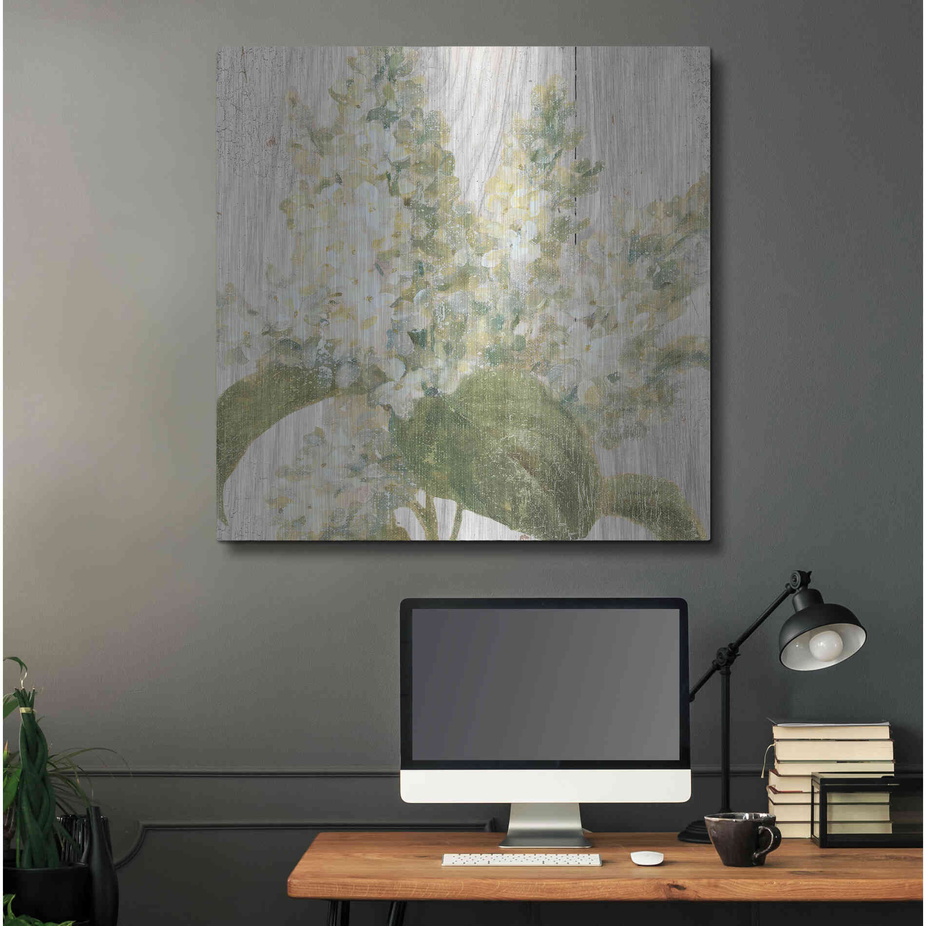 Luxe Metal Art 'Scented Cottage Florals II Crop' by Danhui Nai, Metal Wall Art,36x36
