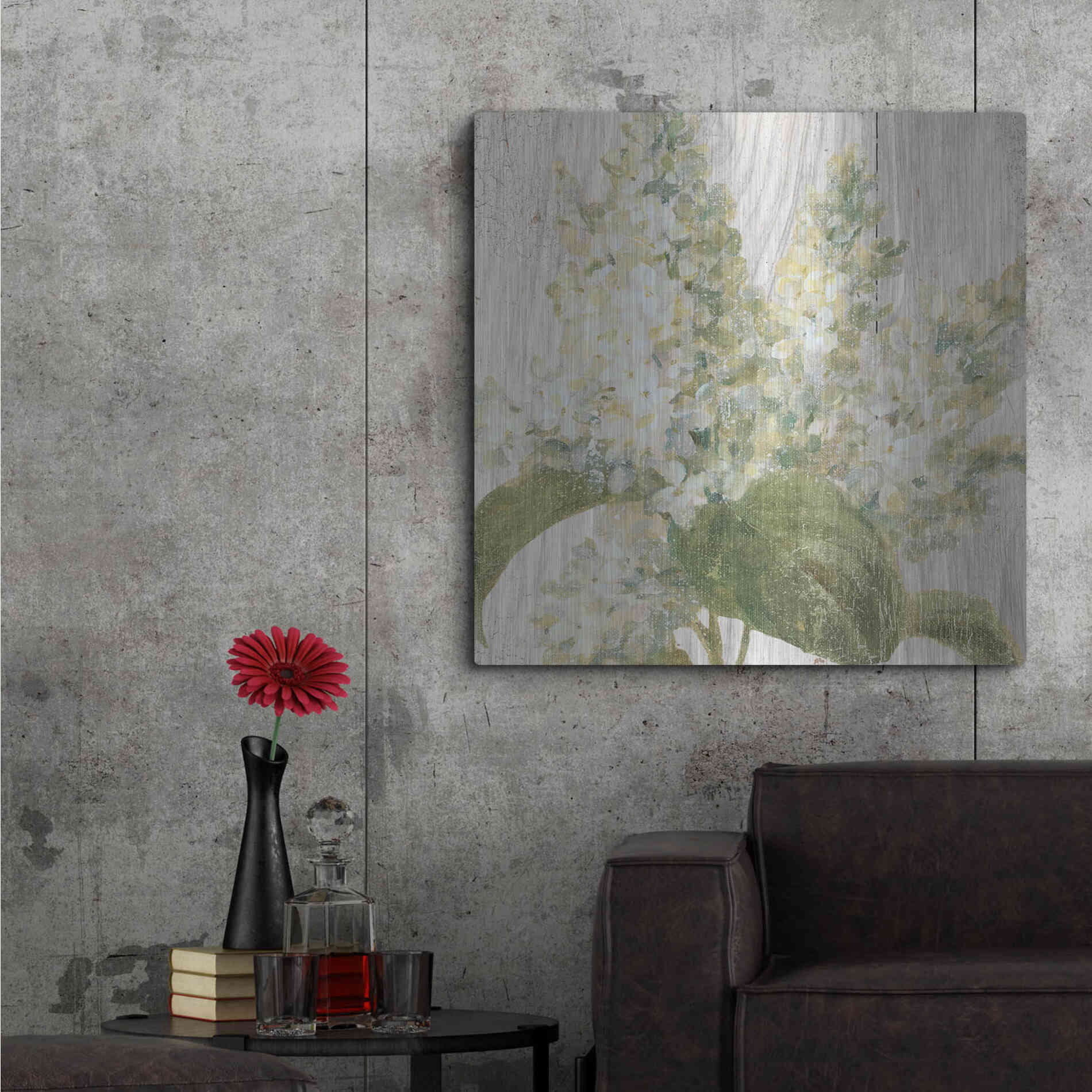 Luxe Metal Art 'Scented Cottage Florals II Crop' by Danhui Nai, Metal Wall Art,36x36