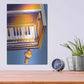 Luxe Metal Art 'Old Piano' by David Chestnutt, Metal Wall Art,12x16