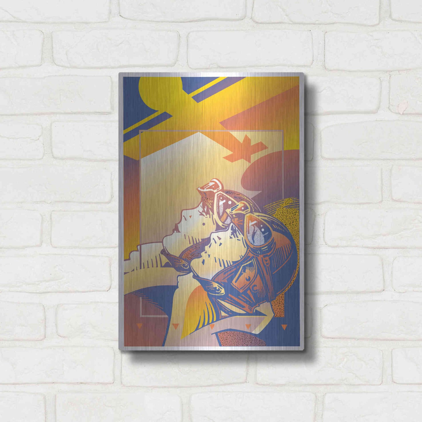 Luxe Metal Art 'Pilots Orange' by David Chestnutt, Metal Wall Art,12x16