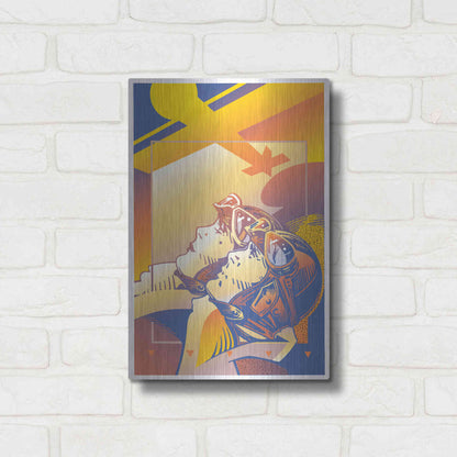 Luxe Metal Art 'Pilots Orange' by David Chestnutt, Metal Wall Art,12x16