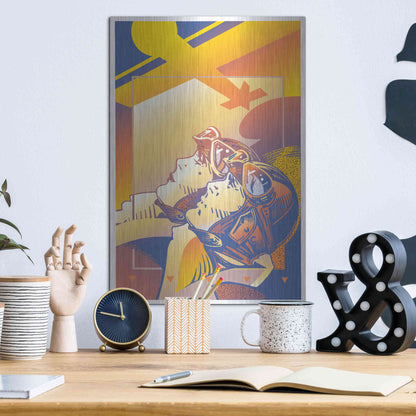 Luxe Metal Art 'Pilots Orange' by David Chestnutt, Metal Wall Art,12x16