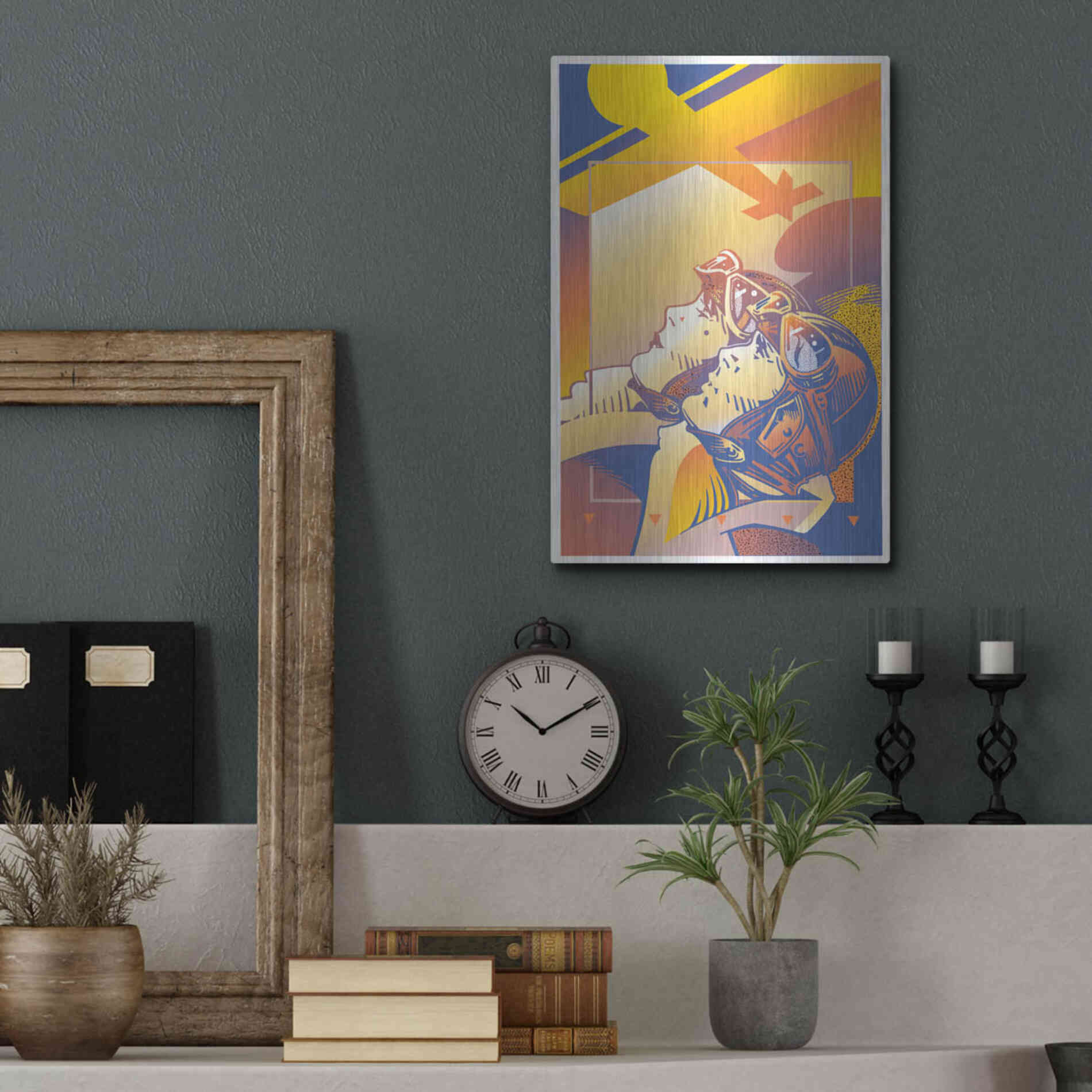 Luxe Metal Art 'Pilots Orange' by David Chestnutt, Metal Wall Art,12x16