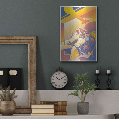 Luxe Metal Art 'Pilots Orange' by David Chestnutt, Metal Wall Art,12x16