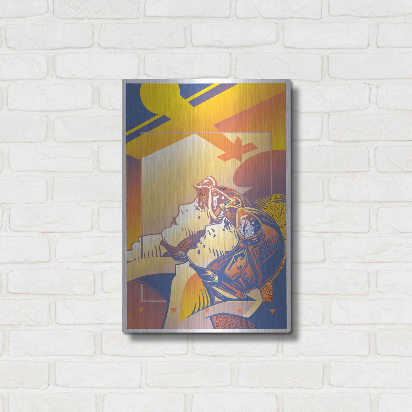 Luxe Metal Art 'Pilots Orange' by David Chestnutt, Metal Wall Art,16x24