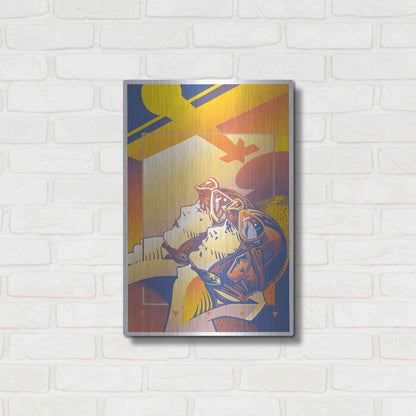 Luxe Metal Art 'Pilots Orange' by David Chestnutt, Metal Wall Art,16x24