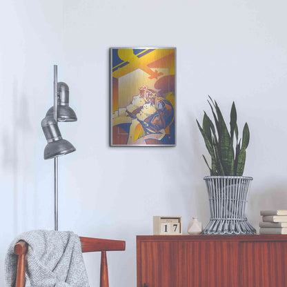 Luxe Metal Art 'Pilots Orange' by David Chestnutt, Metal Wall Art,16x24