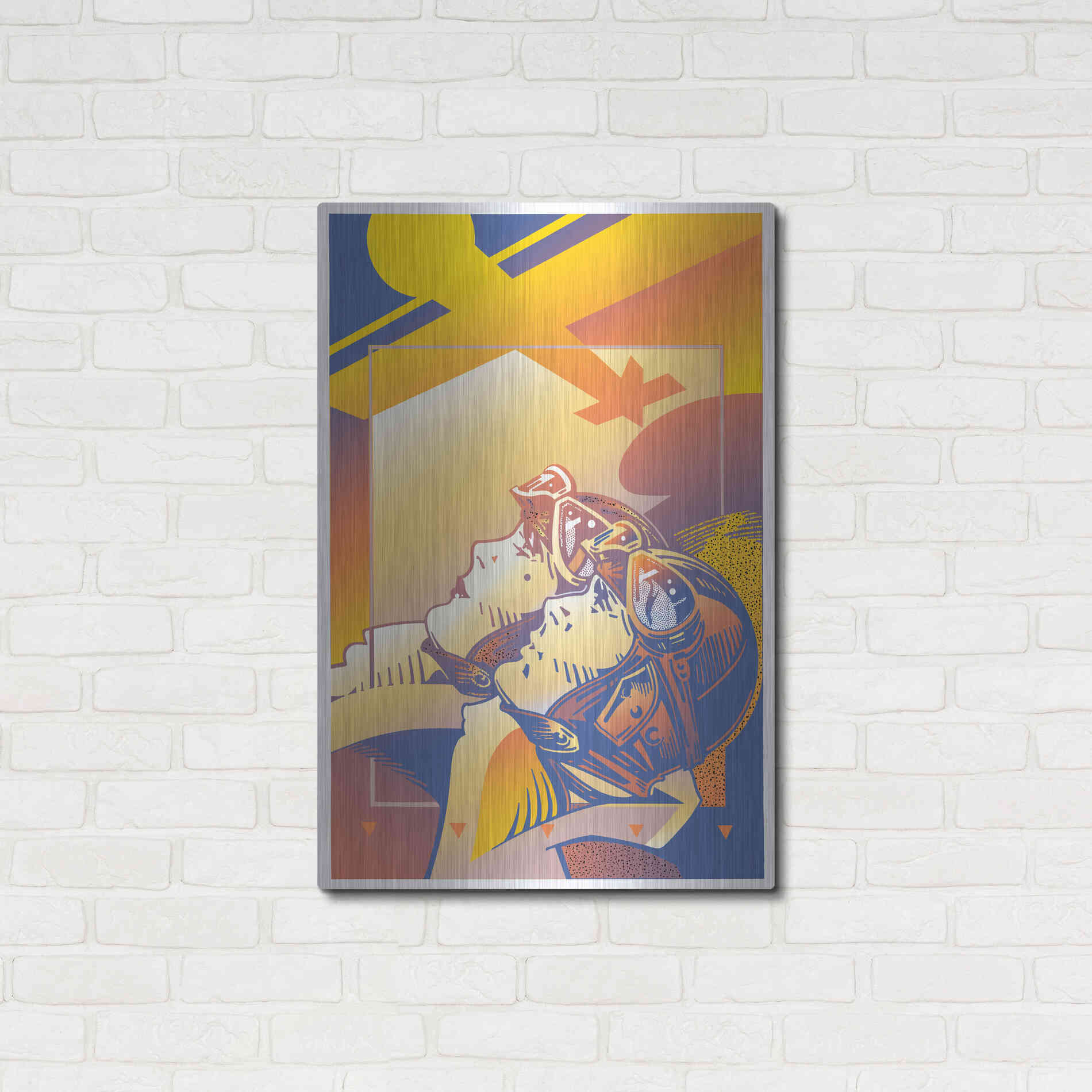 Luxe Metal Art 'Pilots Orange' by David Chestnutt, Metal Wall Art,24x36