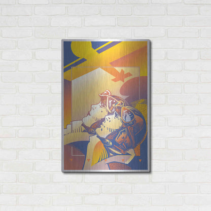 Luxe Metal Art 'Pilots Orange' by David Chestnutt, Metal Wall Art,24x36