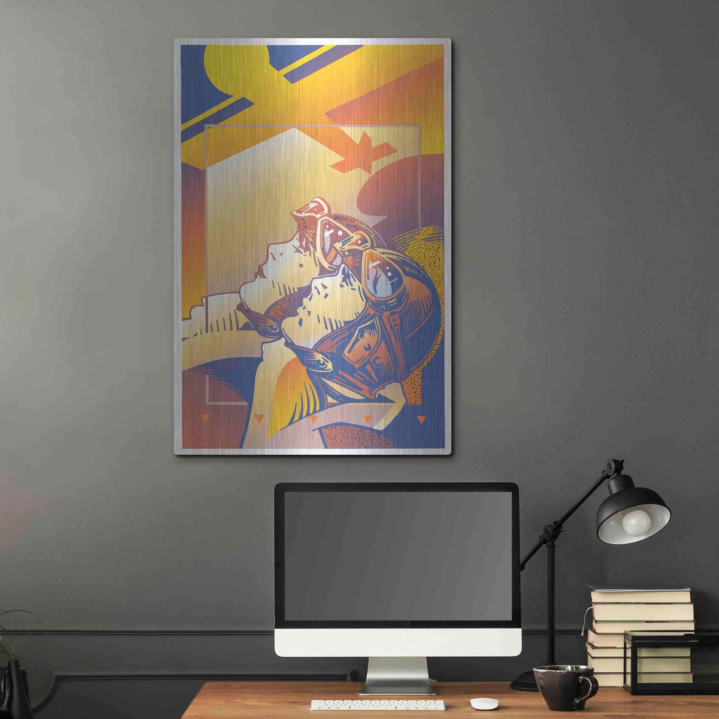 Luxe Metal Art 'Pilots Orange' by David Chestnutt, Metal Wall Art,24x36